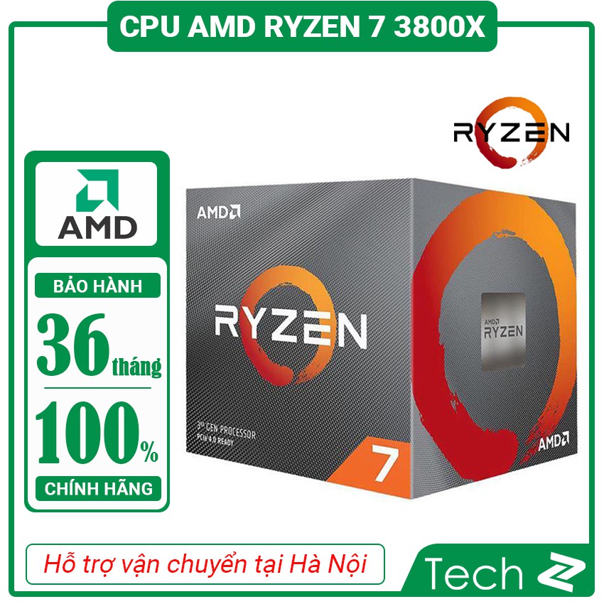 CPU AMD Ryzen 7 3800X (3.9GHz turbo up to 4.5GHz, 8 nhân 16 luồng, 32MB Cache, 105W) - Socket AMD AM4