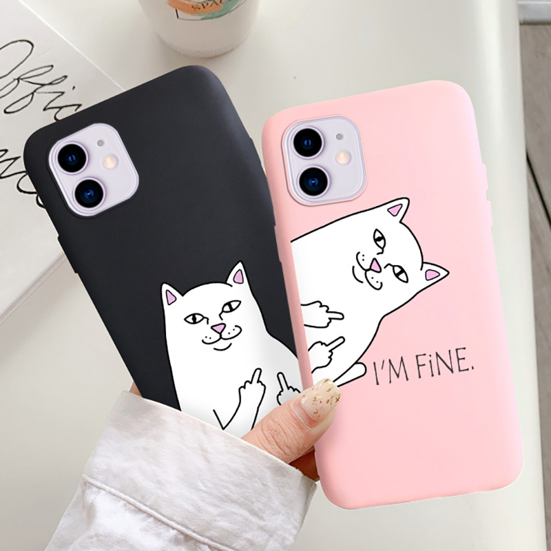 Anti-fall Cartoons Phone Case for iPhone XR 11 Pro Max 12 Pro Max Candy Colors Painted Camera Protection Cover