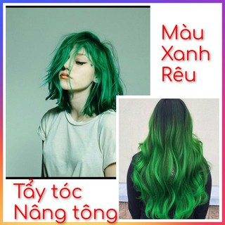 "THUỐC NHUỘM TÓC XANH RÊU-Thuốc nhuộm tóc LAVOX 3D  Nano Collagen siêu dưỡng+tặng kèm oxy trợ nhuộm và bao tay"