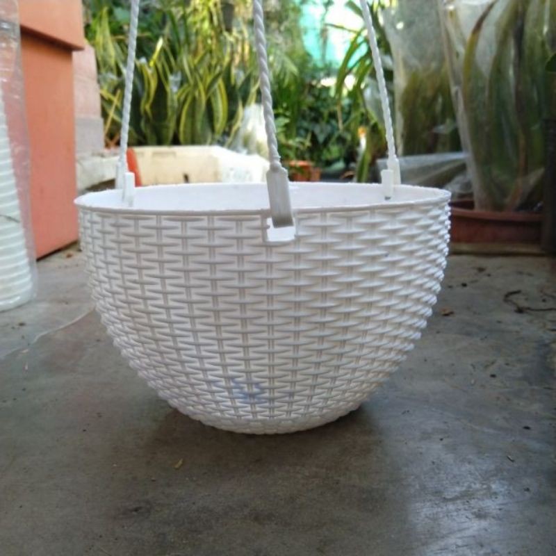 Chậu Nhựa Mây Treo/chậu tròn mây treo + tặng kèm dây treo