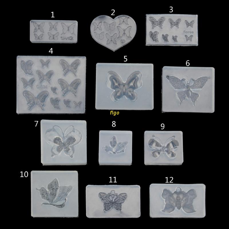 Khuôn silicon làm mặt vòng cổ/khuyên tai hình bướm dễ thương từ resin