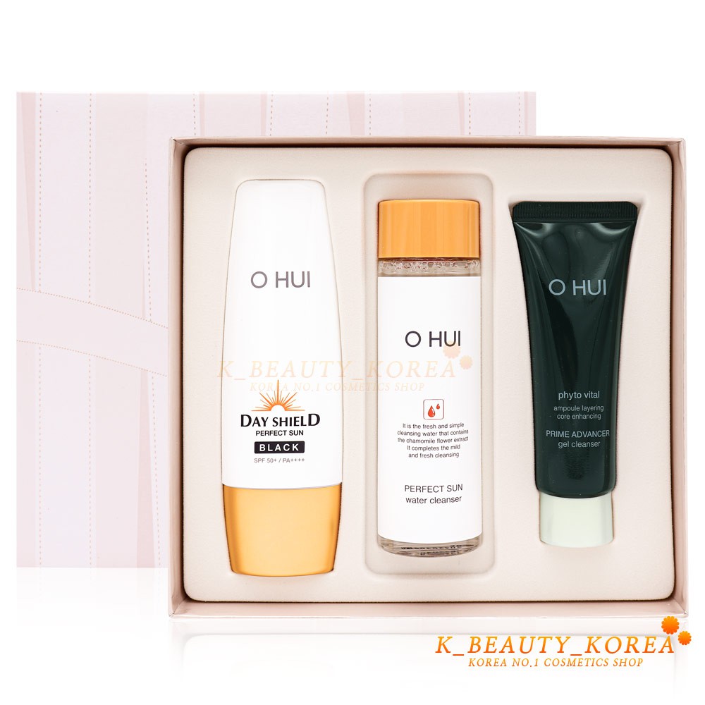 [OHUI] Day Shield Perfect Sun Black Special Set SPF50+ / PA++++/ kem chống nắng