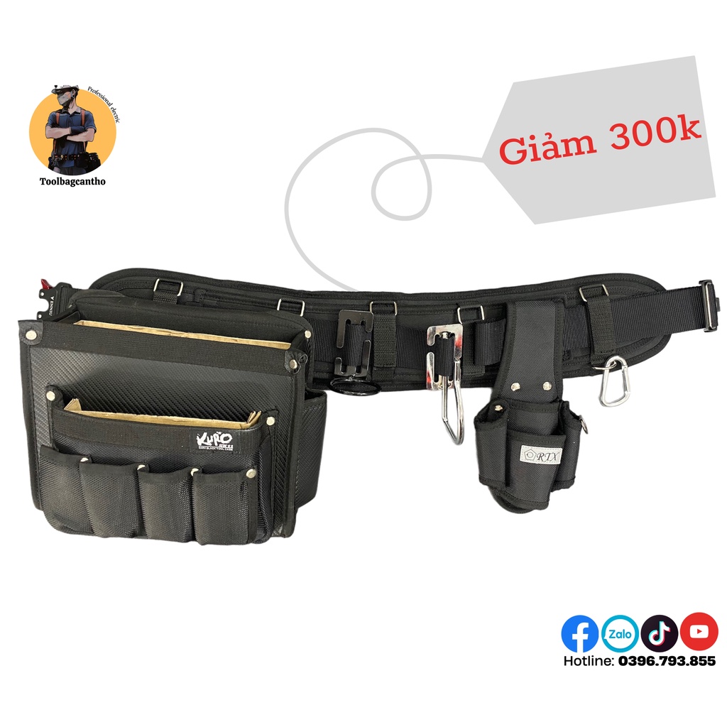 Bộ dây đai đồ nghề cho thợ thạch cao, camera hàng Nhật