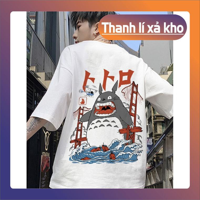 Áo thun tay lỡ unisex Totoro giận dữ vải dày mịn 2019T1600