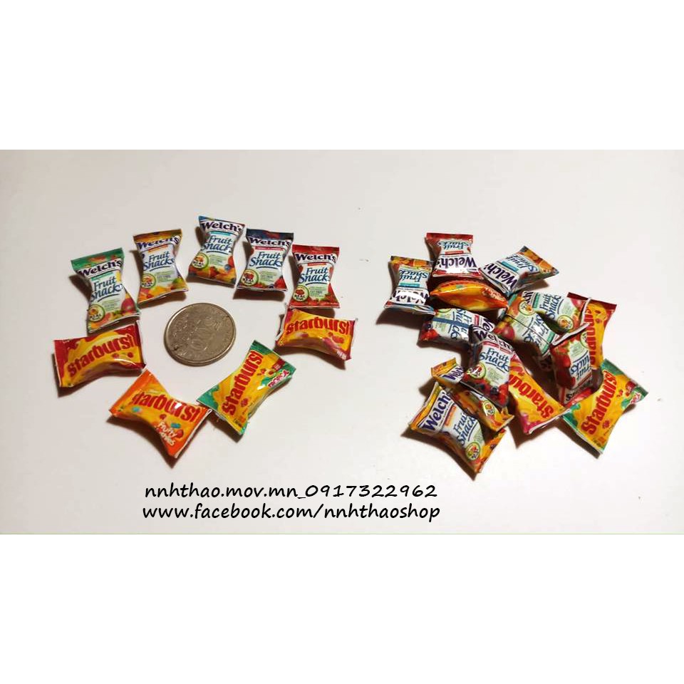Minifood trang trí mô hình, búp bê_Kẹo gói