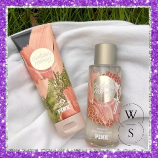 ֍ 𝗠ẫ𝘂 𝗰𝗵𝗶ế𝘁   Xịt thơm toàn thân Victoria's Secret dòng Pink: Golden Honey ֍