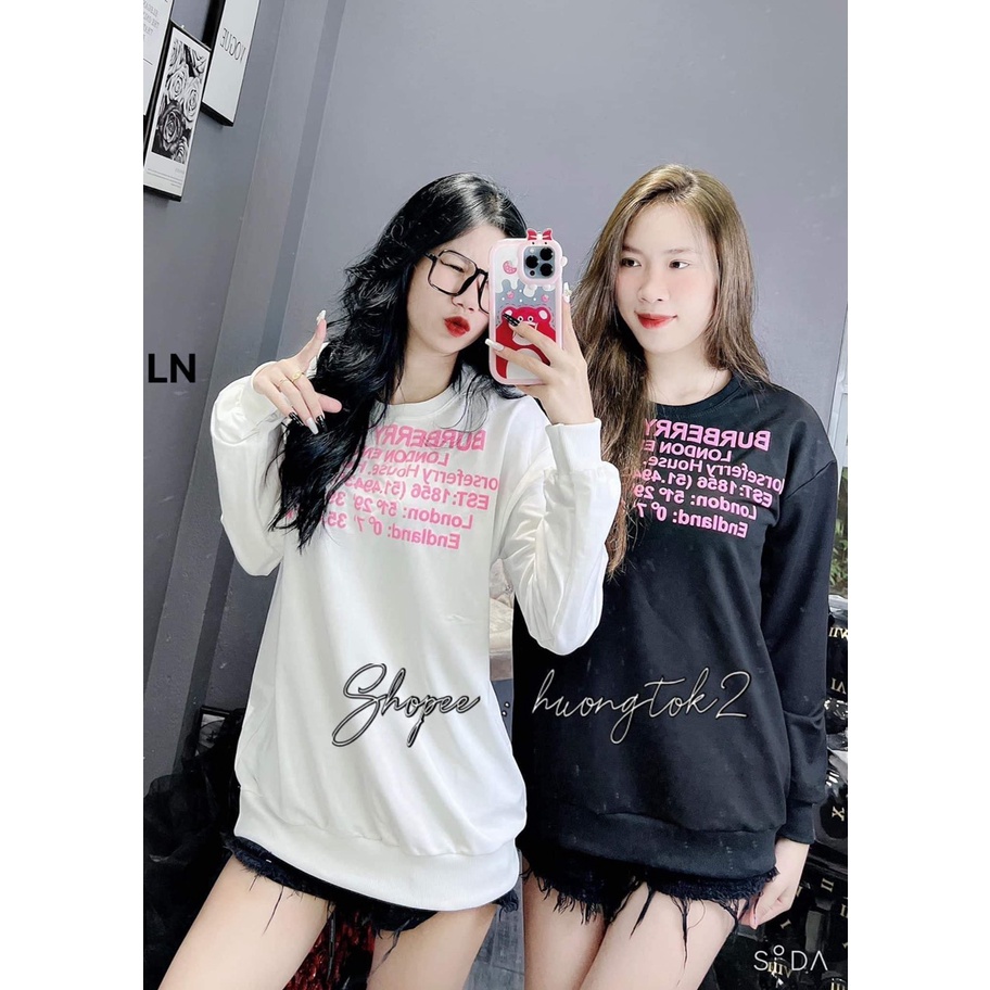 Áo sweater   gc và bbr dày dặn mềm mịn form rộng phong cách Unisex