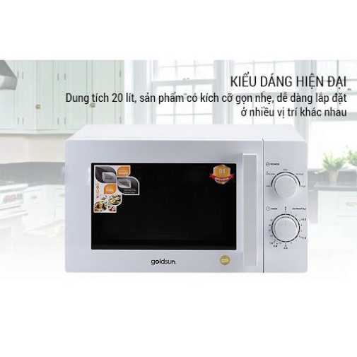 Lò vi sóng điện tử Goldsun CK2402 20L và Lò vi sóng cơ Goldsun CK1105 20L tay cầm - Công suất 700W - Bảo hành 12 tháng