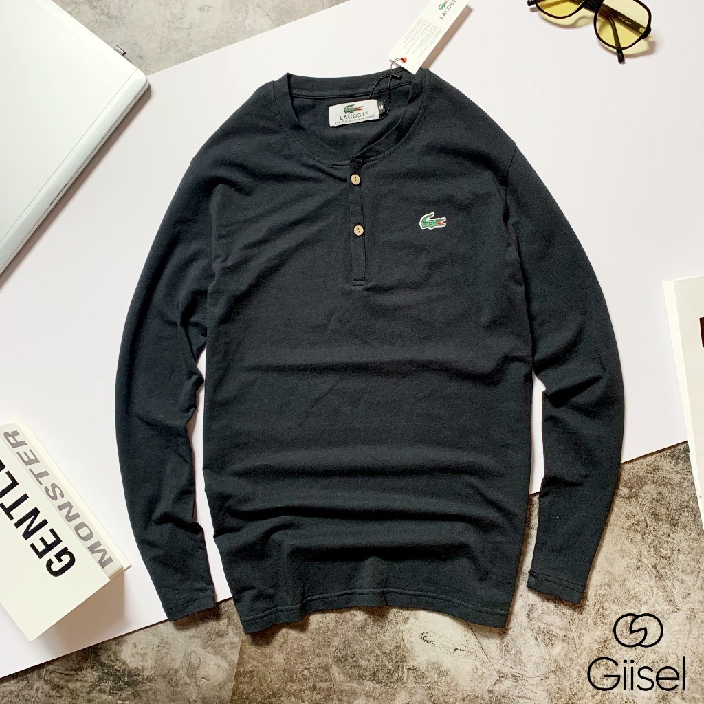 Áo thun nam dài tay cổ trụ - chất liệu cotton co giãn 4 chiều - thấm hút mồ hôi - thoáng mát - logo ép nhiệt chắc chắn | BigBuy360 - bigbuy360.vn