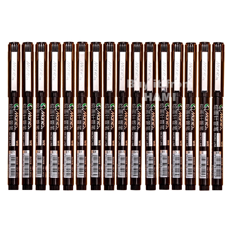 Bút Line Kháng Nước Maries - Đen - 16 size tùy chọn