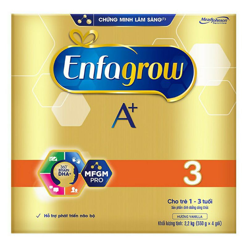 (date 2022) Sữa bột Enfagrow A+ 3 Hộp giấy 2.2kg/hộp