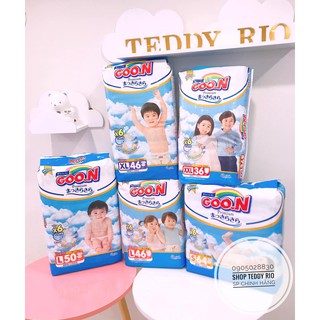 Bỉm Goon Premium [MẪU MỚI] dán NB70/S64/M60/L50/XL46-quầnM56/L46/XL42/XXL36/XXXL26