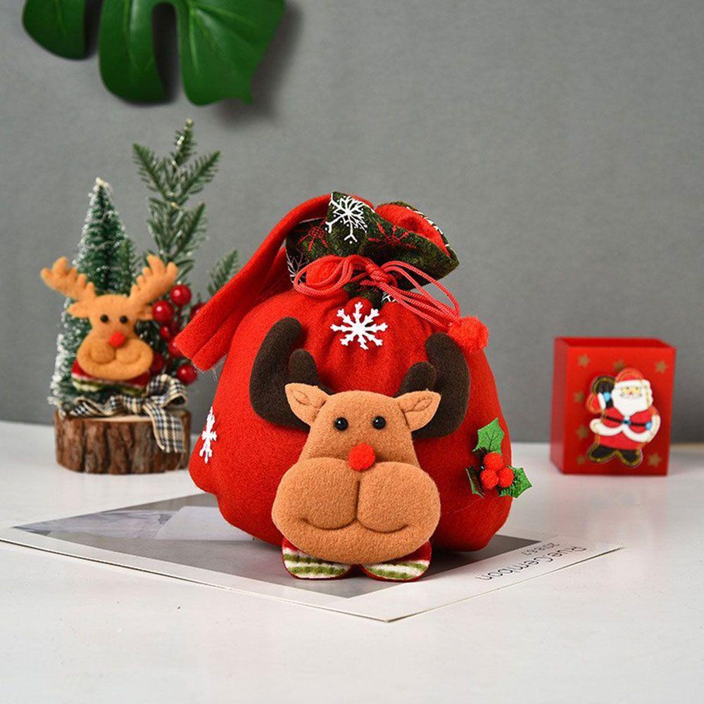 MUVAKO Túi Dây Rút Đựng Kẹo Giáng Sinh Hình Ông Già Noel Mới