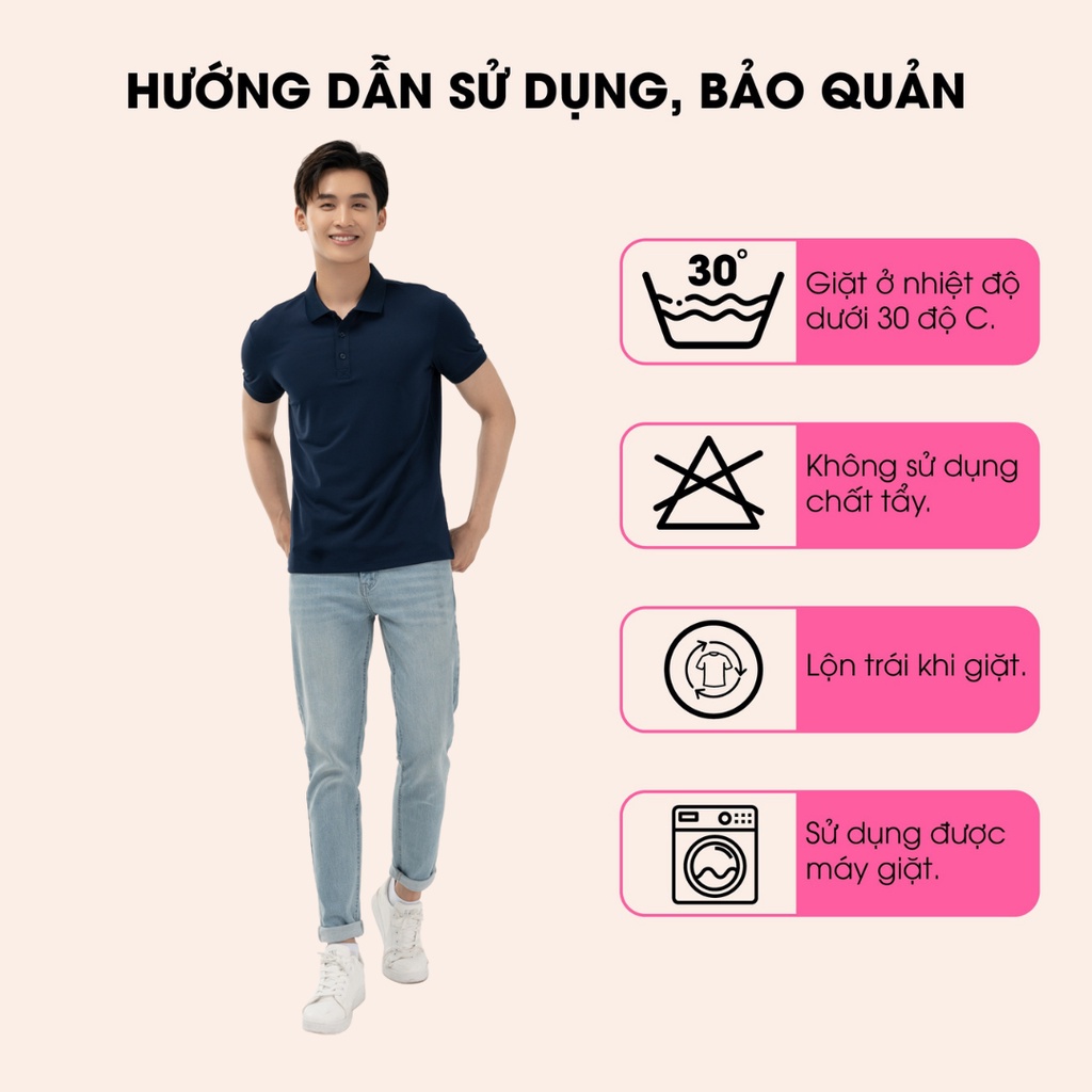 Áo thun polo nam YODY chính hãng chất liệu Coolmax, áo phông có cổ cộc tay phối bo áo mát cao cấp APM5179