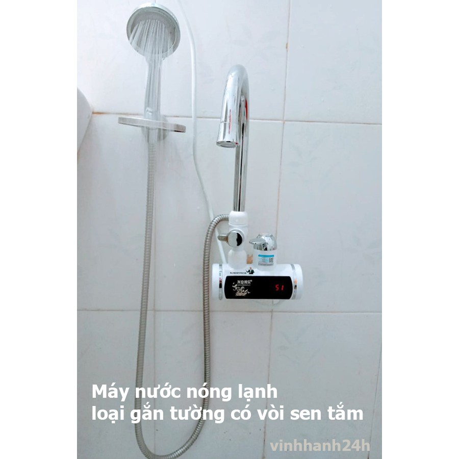 Máy nước nóng lạnh trực tiếp tại vòi mini gắn chậu và gắn tường có vòi sen tắm