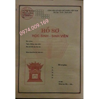 Hồ sơ học sinh sinh viên (100 bộ)