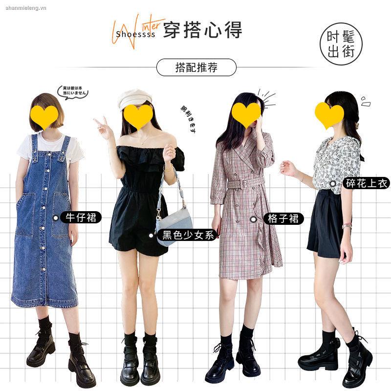 Giày bốt Martin da mềm mỏng đế dày thời trang xuân thu 2021 cho nữ