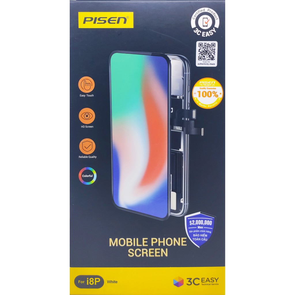 Màn hình Pisen V 3.0 cho Ip 6/ 6s/ 6plus/ 6splus / 7/ 7plus/ 8/ 8plus (Version 3.0) - Hàng chính hãng