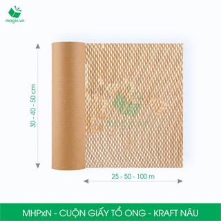 CUỘN GIẤY KRAFT TỔ ONG MÀU NÂU CHỐNG SỐC THAY THẾ BÓNG KHÍ XỐP HƠI ĐÓNG HÀNG