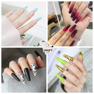 Móng Giả | Set 24 Móng Tay Giả Phom Than Ngầu Chất Kèm Dũa Keo Dán Móng | BAL