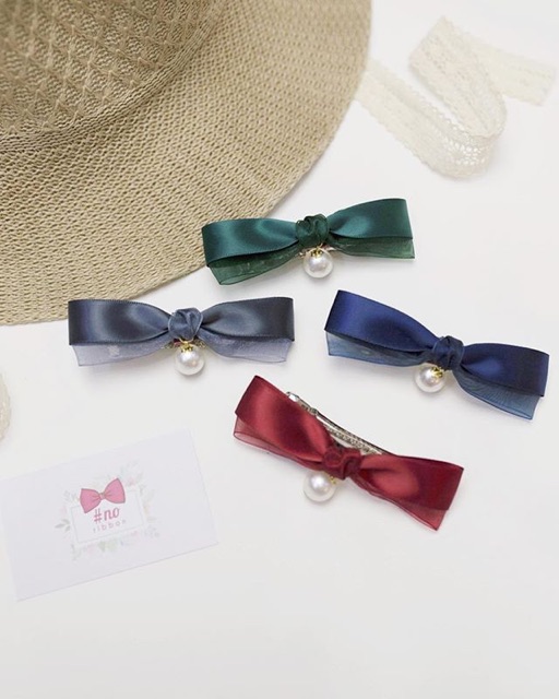 [ Hàng Thiết Kế ] Kẹp Tóc Nơ Voan Phối Đủ Màu Handmade Cao Cấp Ribbon.mimi Nami cột / kẹp