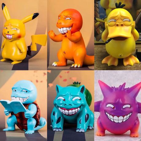 ∈♧Pokémon figure super ugly Duck Duck Pikachu Geng Ghost Jenny Turtle Little Fire Dragon Wonder Frog Seed figure figure animation