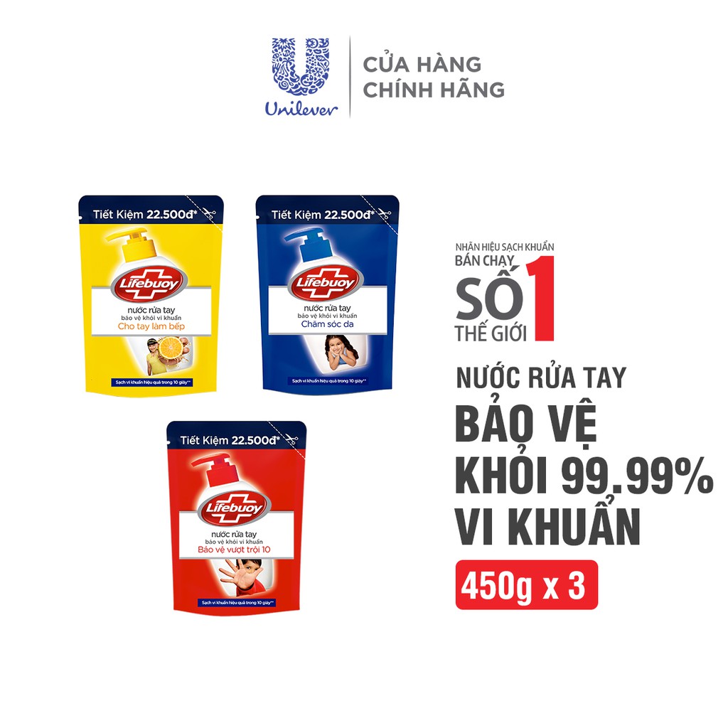 Combo 2 Nước Rửa Tay Lifebuoy Giúp Sạch Khuẩn Và Bạc Bảo Vệ, Bảo Vệ Khỏi 99.9% Vi Khuẩn Gây Bệnh 450G