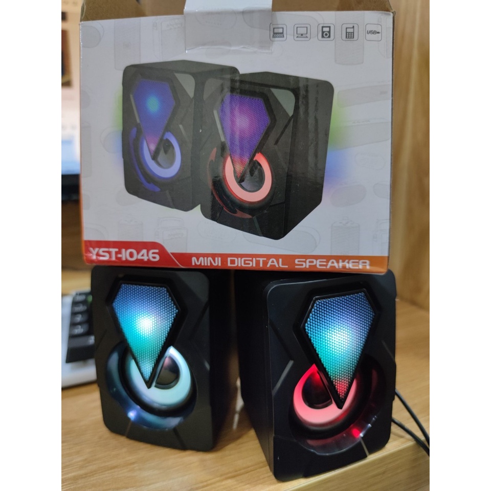 Loa mini 2.0 LeerFei YST-1046 - Loa vi tính mini LED RGB bảo hành 6 tháng giá cực rẻ