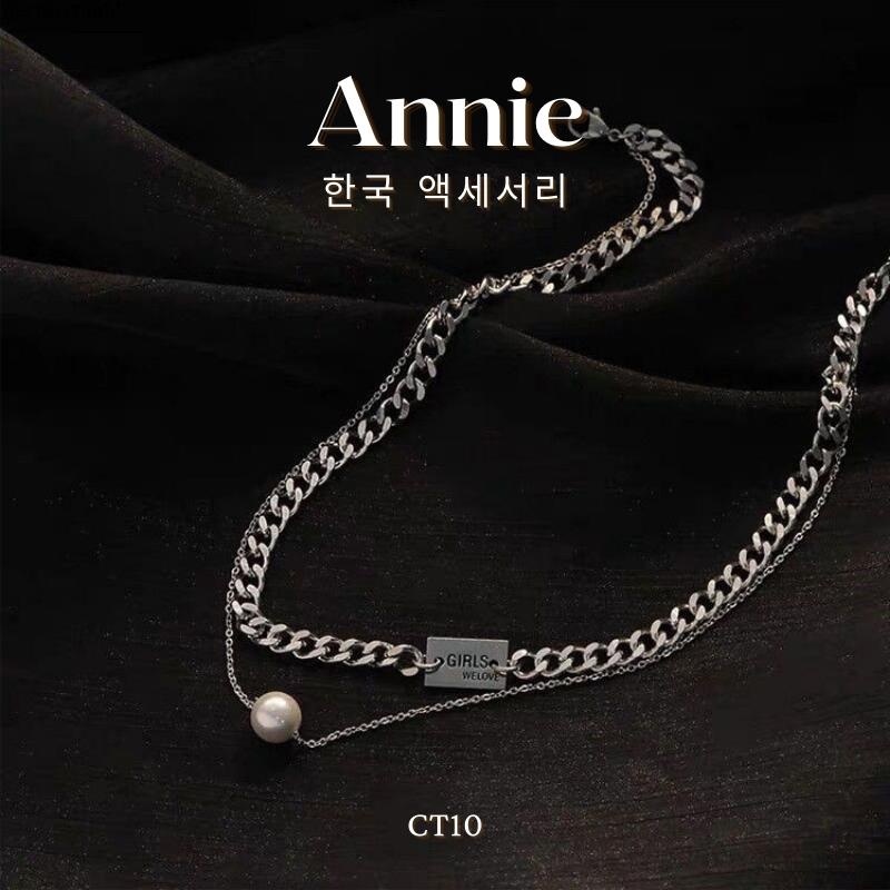 Dây chuyền titan nữ mắt xích sợi đôi cá tính hiện đại ANNIE CT10