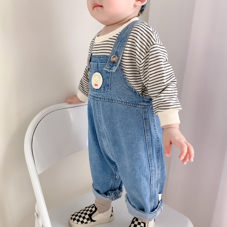 Quần Yếm Denim Thời Trang Xuân Thu Xinh Xắn Dành Cho Bé