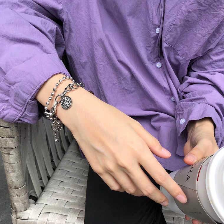 Vòng tay kim loại mặt hình cây sự sống thời trang 2841