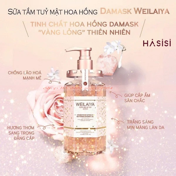 Gel Tắm Trắng Da Cánh Hoa Hồng - Grand Rose Extracts Whitening Shower Gel 450ml