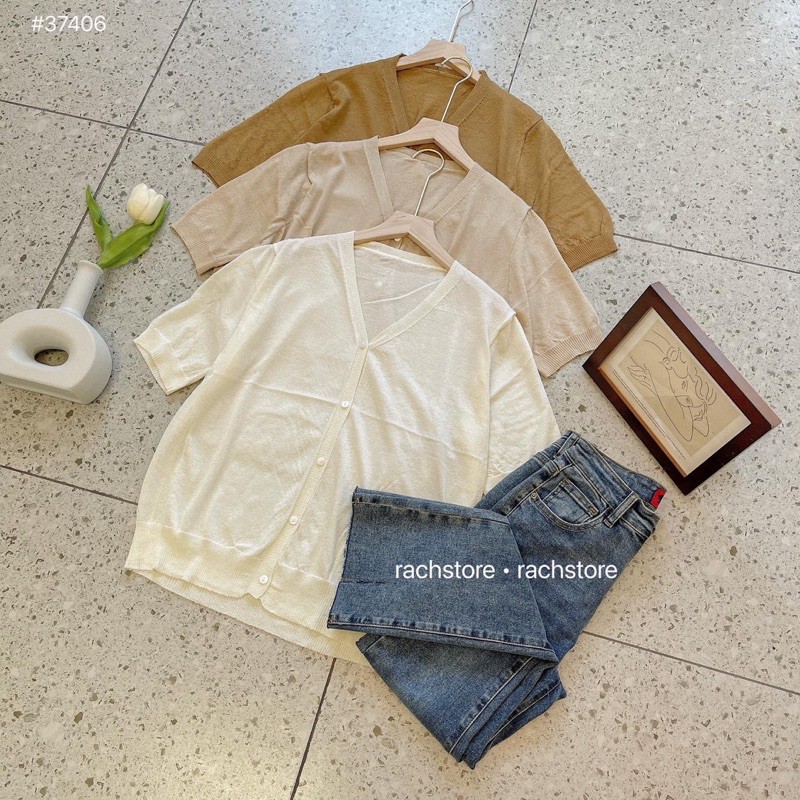 [RÁCH STORE]Áo Len Mỏng Cổ V 1377