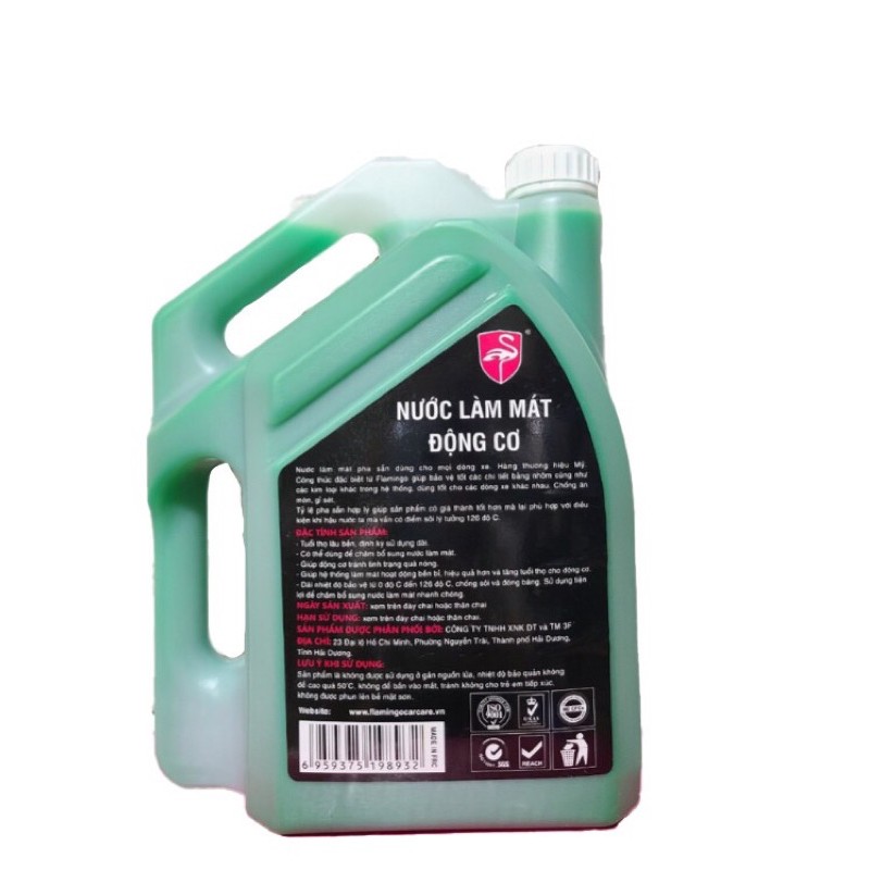 Nước làm mát động cơ ô tô Flamingo màu xanh 5 lít F078G