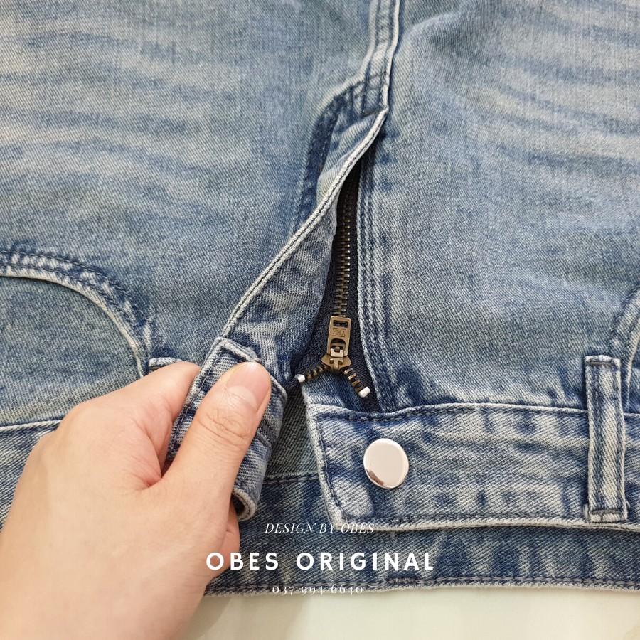 [Mã MASK2630K giảm 15% tối đa 30K đơn từ 99K] [OBES] Quần jeans nam suông rộng rách gối mã QR204