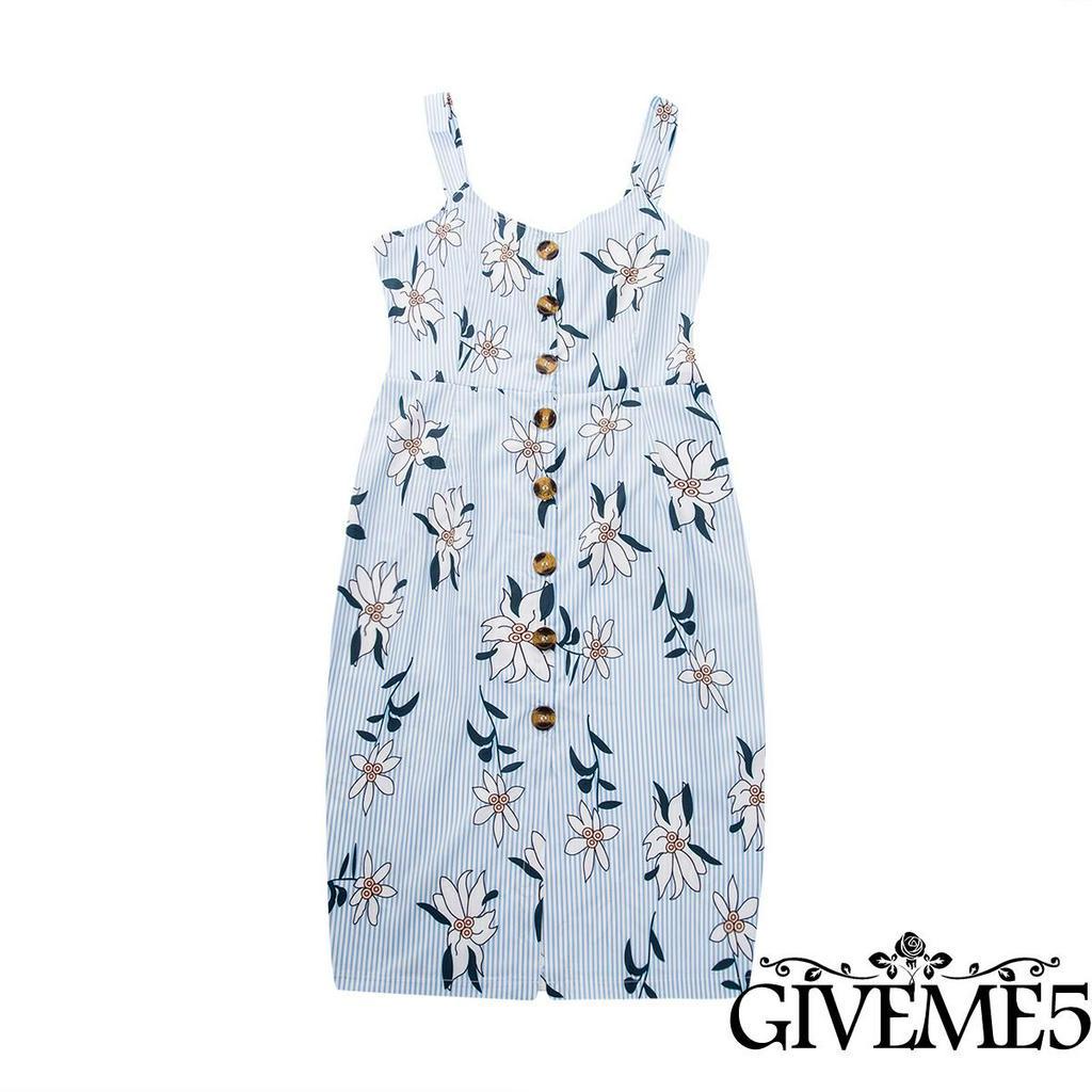 Đầm Hai Dây Họa Tiết Hoa Thời Trang Nữ Tính