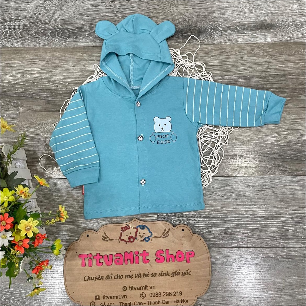 Áo khoác minh đức cotton nỉ có mũ, áo khoác cho bé trai, bé gái sơ sinh
