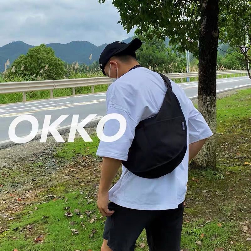 Bán Chạy!Túi Đeo Chéo Vai OKKO Merchandise Bằng Nylon Màu Trơn Chống Nước Sức Chứa Lớn Phong Cách Nhật Bản Cho Nam
