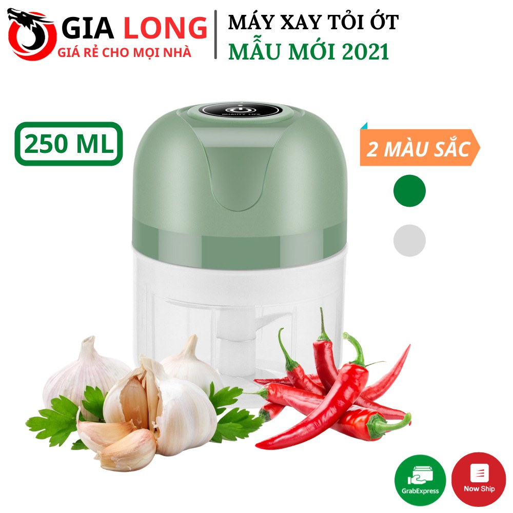 Máy Xay Mini Tỏi Ớt Cầm Tay 250ml, Máy Xay Thực Phẩm, Rau Củ Sử Dụng Cổng Sạc USB Mẫu Mới 2021 Tiện Lợi