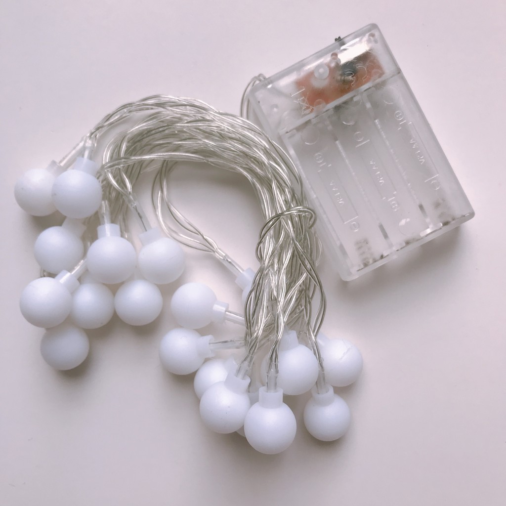 Đèn bi cherry bóng tròn nhỏ xinh 3m 5m 10m trang trí phòng ngủ, treo hình cực ấm áp