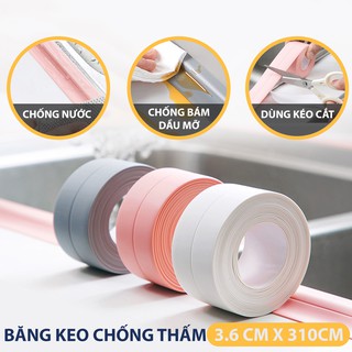 Băng keo dán cạnh bếp âm, mép tường chống nấm mốc bản to 3.6cm cuộn dài 3.2m - buyone - BOPK152