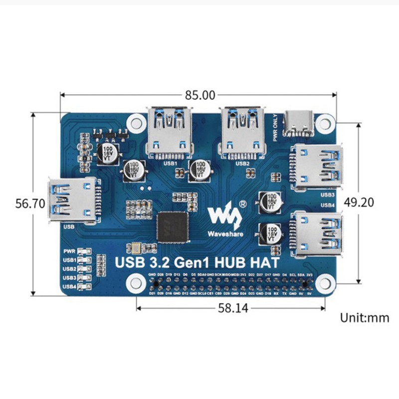 Bảng Mạch Mở Rộng Usb 3.2 4 Cổng Usb 3.2 Cho Raspberry Pi