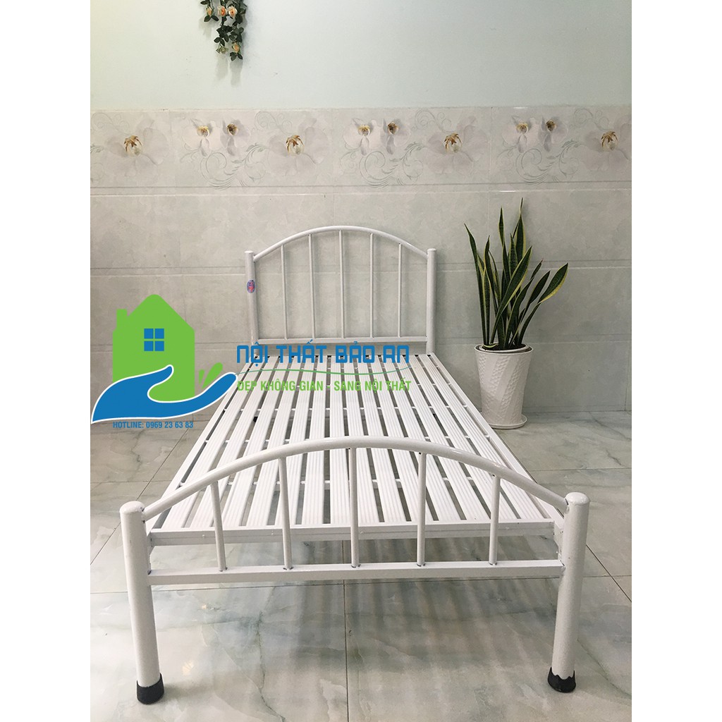 Giường sắt mỹ nghệ nhiều kích thước từ 1m đến 1m8 mẫu 04 - Bảo An