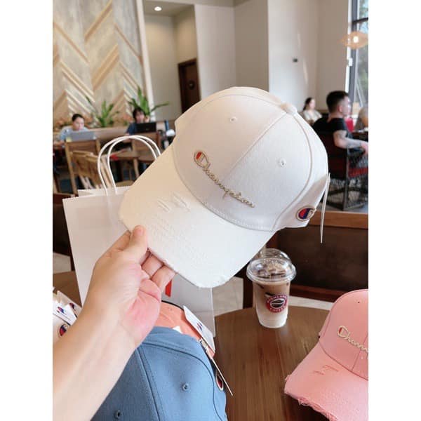 Mũ lưỡi trai rách ❤️ Nón thêu chữ CHAMPION phong cách Ulzzang form unisex nam nữ