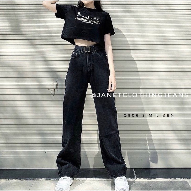 QUẦN JEANS HIGHT CULOTES form chuẩn cao ống suông rộng tôn dáng có 3 màu