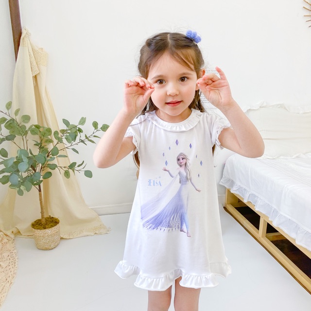 Đầm Elsa Cotton 4 Chiều Bé 2 đến 7 tuổi