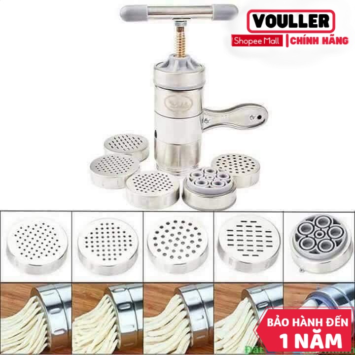 Khuôn Vouller Làm Bún, Dụng Cụ Ép Bún Tươi, Bánh Canh, Bánh Lọt Tại Nhà. Chất Liệu Inox Cao Cấp, Có 5 Đầu Tùy Chọn.