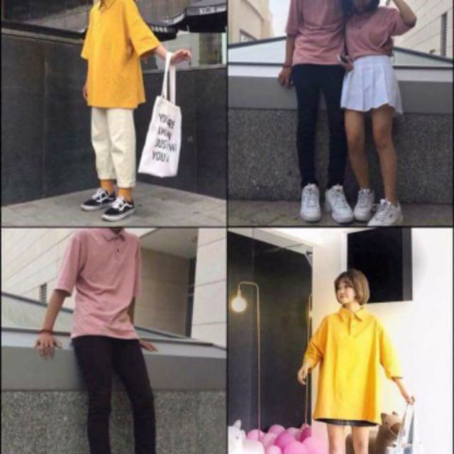 Áo thun trơn polo form unisex có 4 màu (kèm ảnh thật)