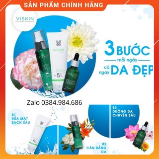 (Tặng 15 gói Mask 4in1) VISKIN Combo chăm sóc da cơ bản [CHÍNH HÃNG-FREE SHIP] cho da nhờn và da khô