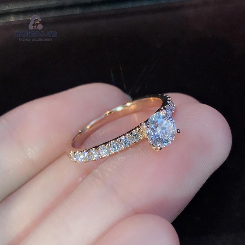 ✨✨Nhẫn đính hôn kim cương vàng trắng nữ